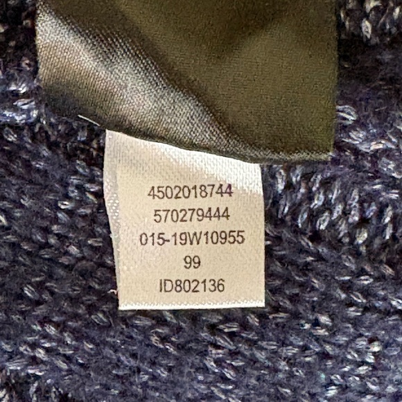 White House Black Market WHBM Wool Blend Navy Long Cardigan Sweater Size L - Picture 8 of 8